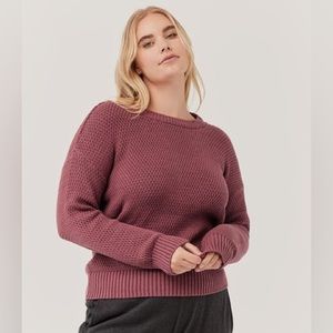 Pact Women's Marsala Honeycomb Knit Crew Sweater. Marsala color. Size S, EUC